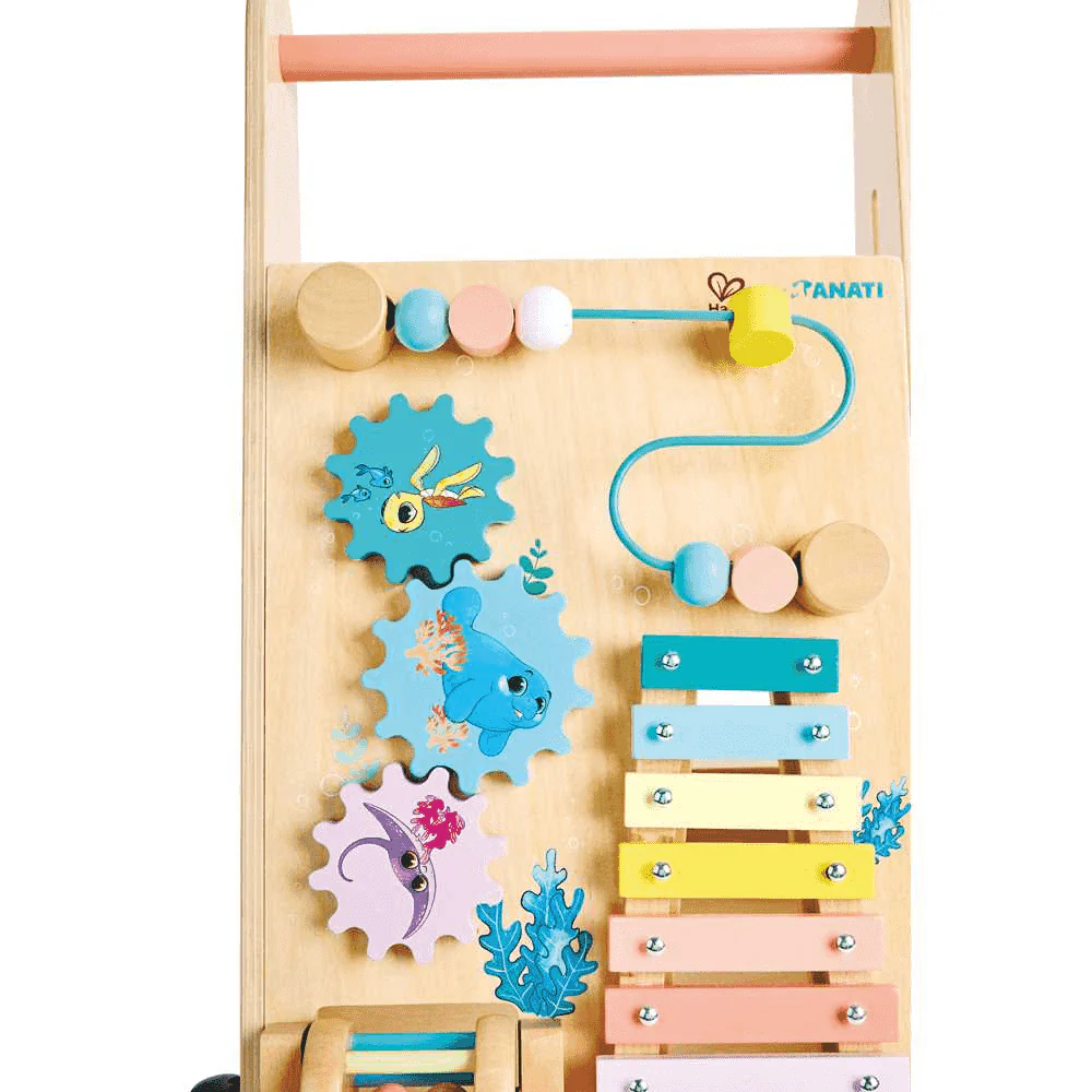 Andador de madera Iti con actividades educativas para bebés - Image 2
