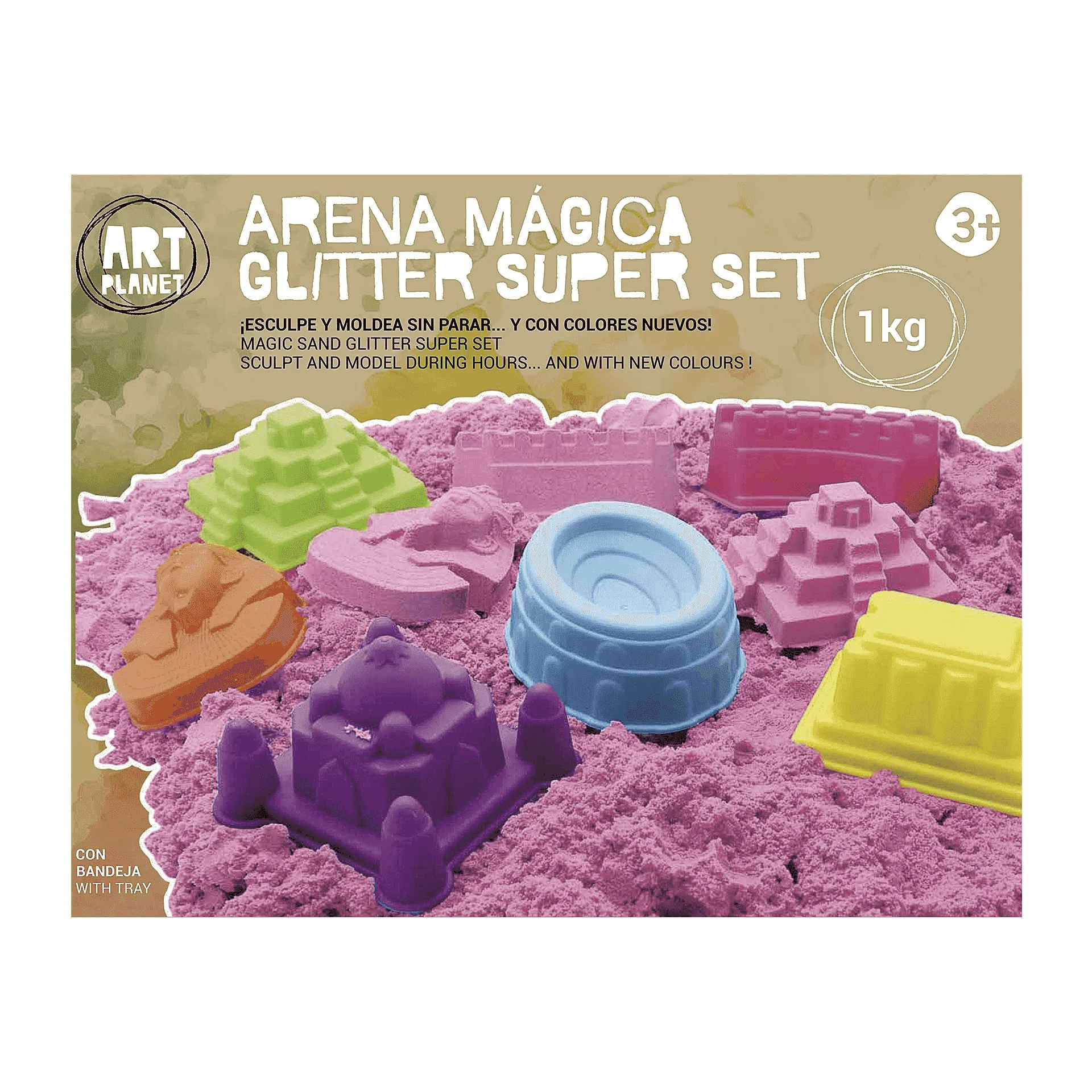 Art Sand Glitter Super Set 1k y Bandeja Arena Mágica