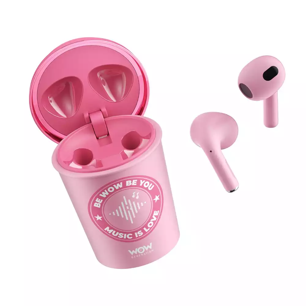 Auriculares Bluetooth WOW Generation Vaso Rosa