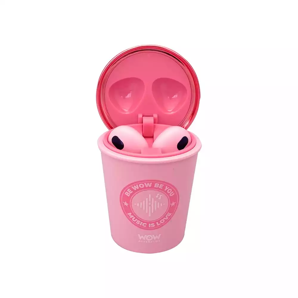 Auriculares Bluetooth WOW Generation Vaso Rosa - Image 4
