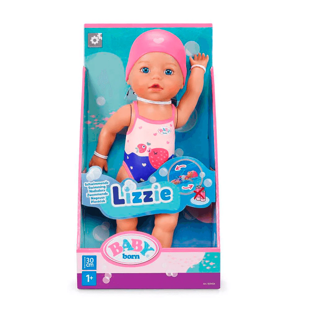 Baby Born Lizzie Nadadora 30 cm – Muñeca suave para bebés desde el nacimiento