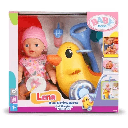 Baby Born y Patito Berta Muñeca Interactiva con Accesorios – Muñeca con 6 funciones