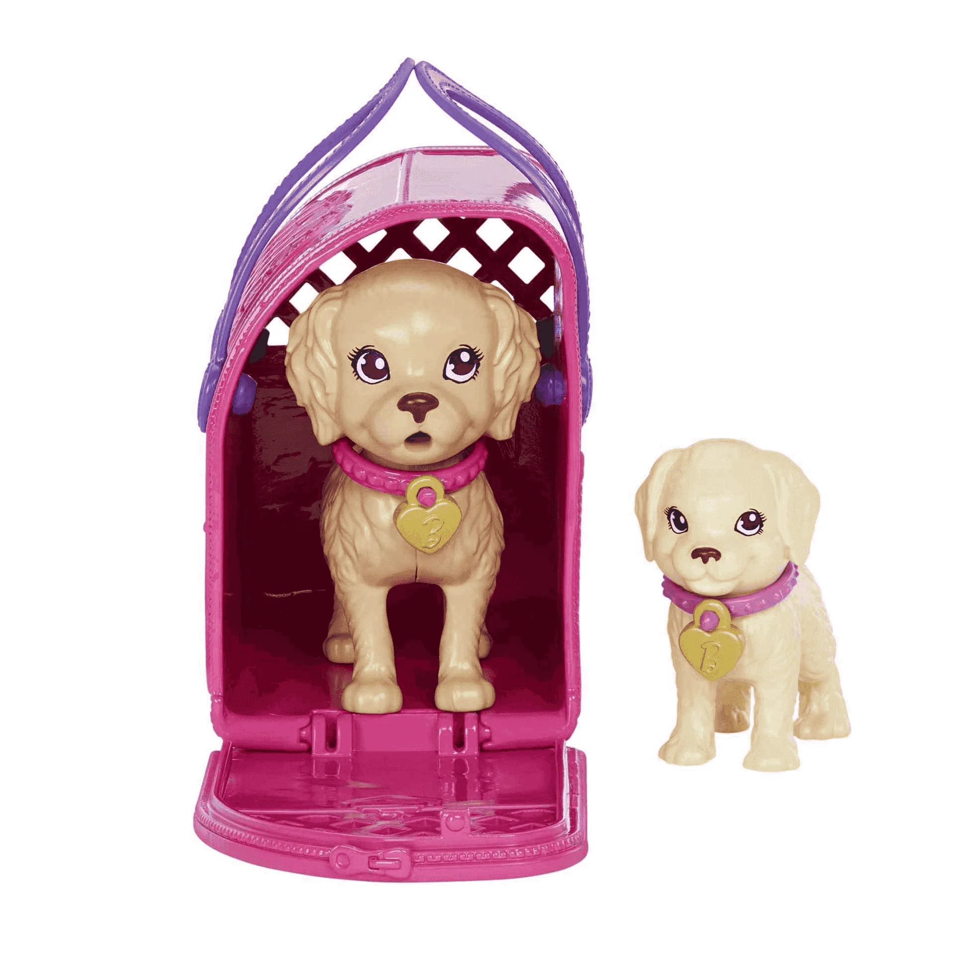 Barbie Adopta perritos Muñeca con vestido morado perritos mascota y accesorios para cuidarles juguet - Image 4