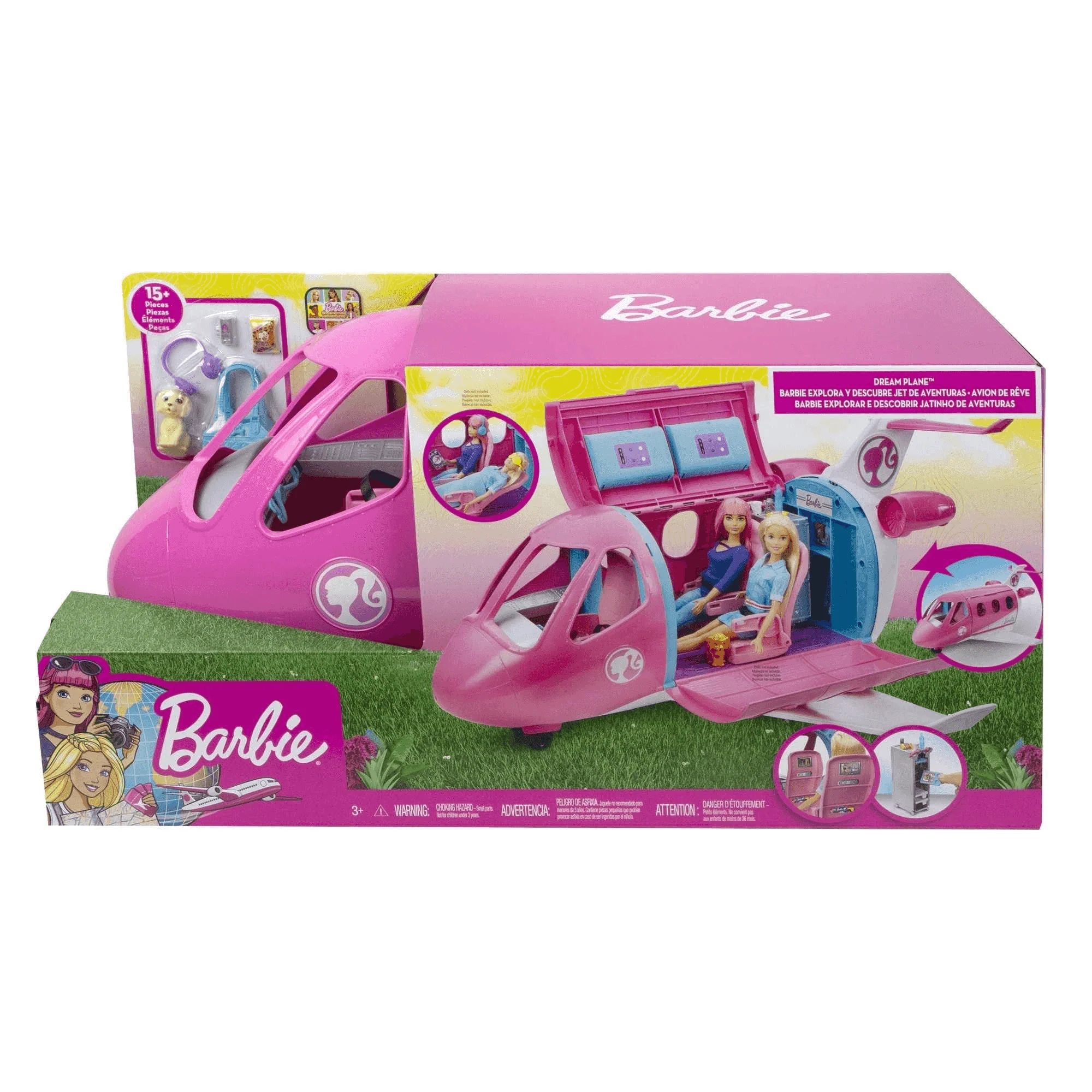 Barbie Dreamplane avión juguete con accesorios y ruedas 3 años