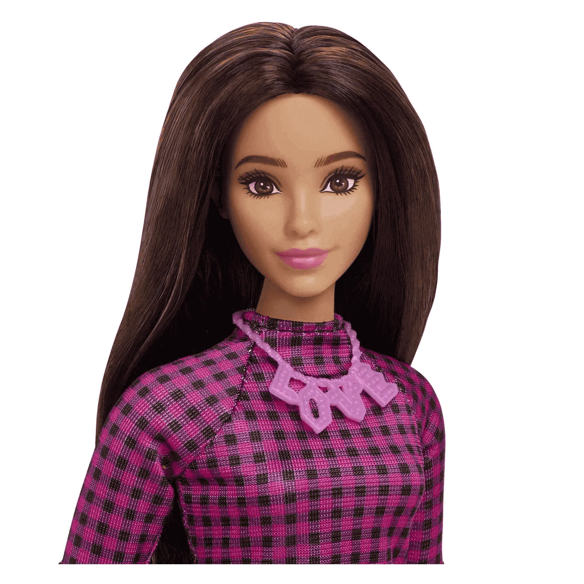 Barbie Fashionista Muñeca Vestido Rosa a Cuadros - Image 3