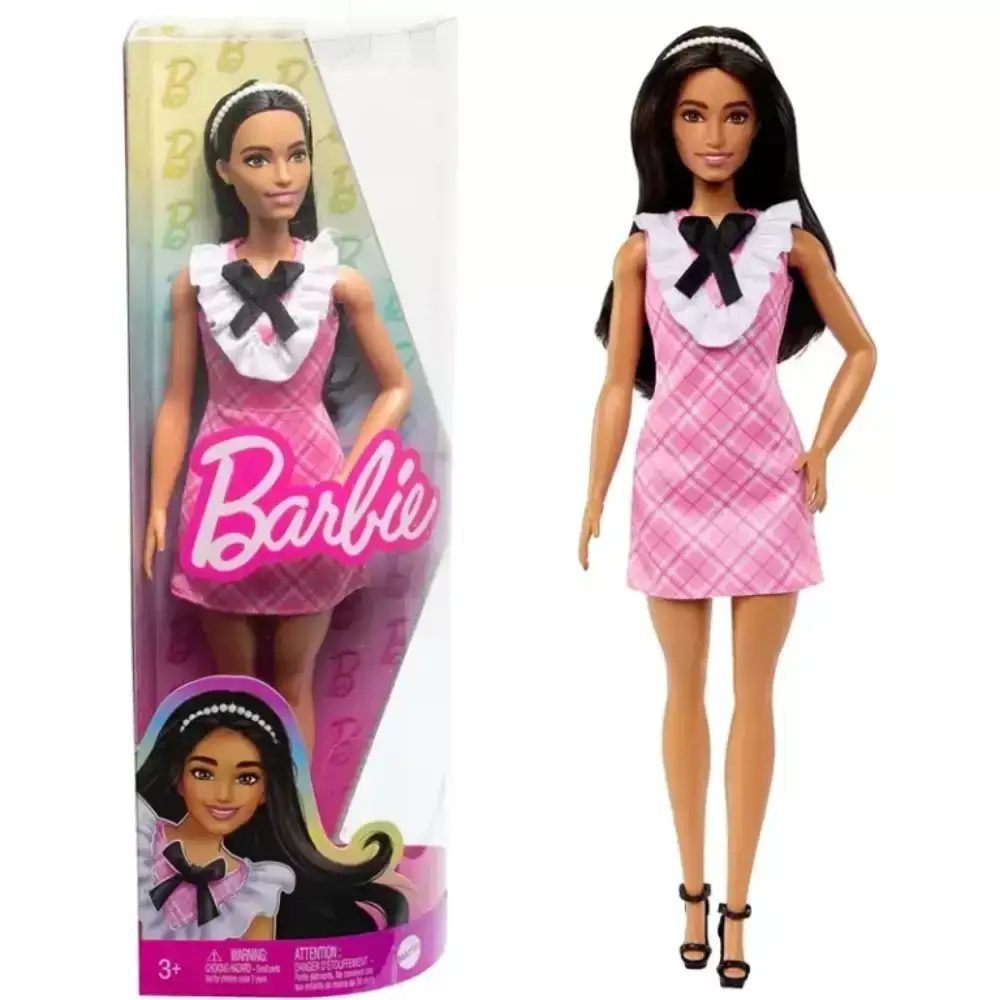 Barbie Fashionista Vestidito Tartán Rosa - Image 3
