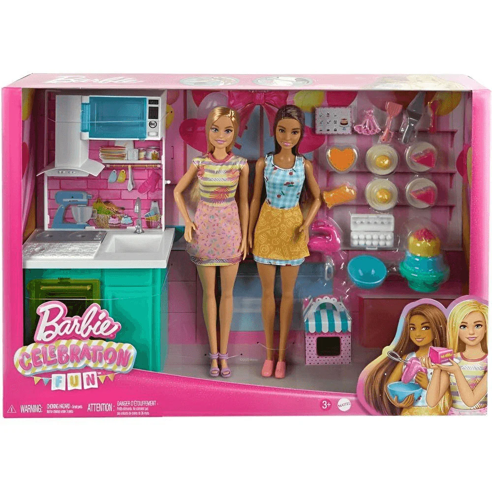 Barbie Horneando Pastel de Cumpleaños set cocina con muñecas 3 años - Image 2
