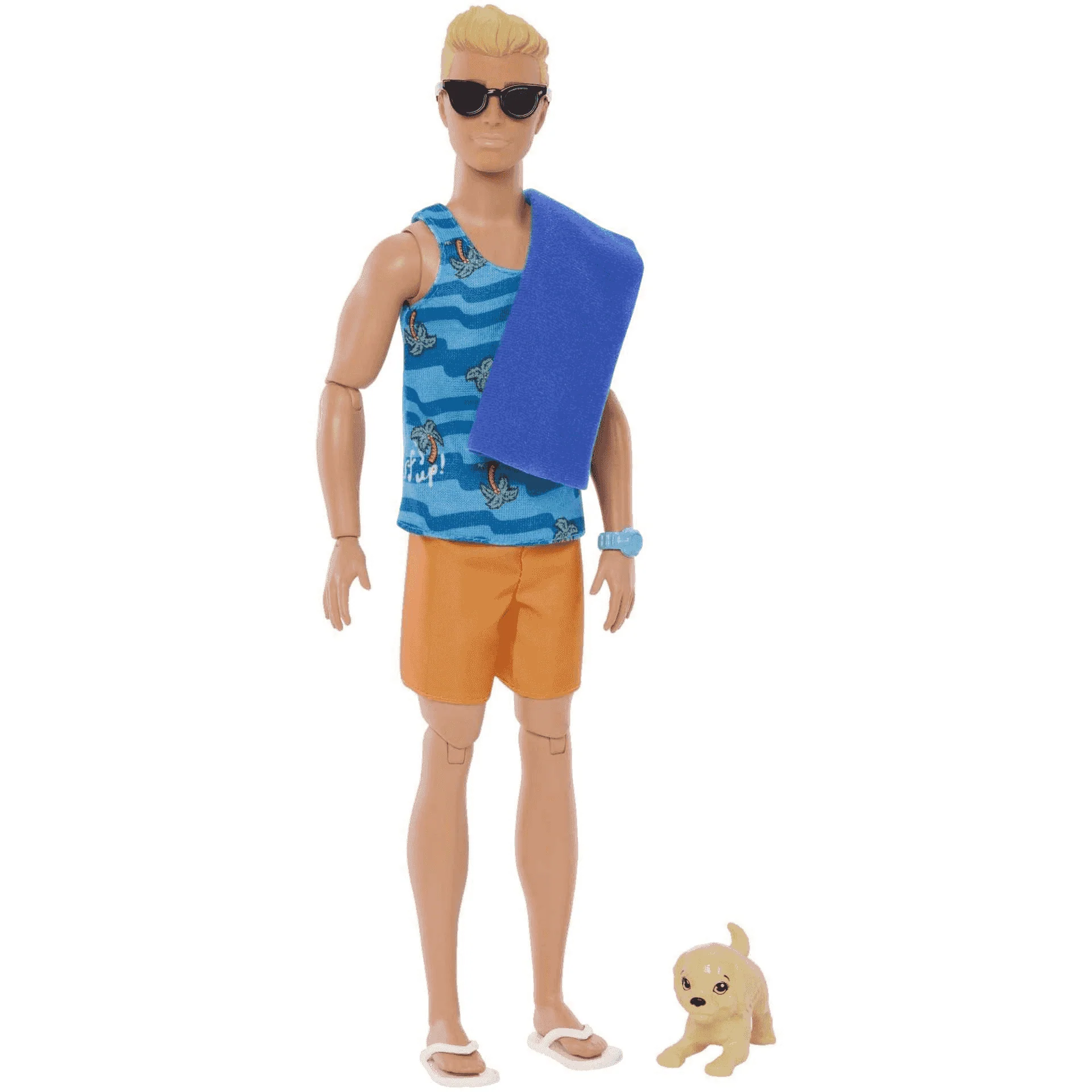 Barbie Ken con tabla de surf Muñeco con accesorios de juguete, +3 años (Mattel HPT50)