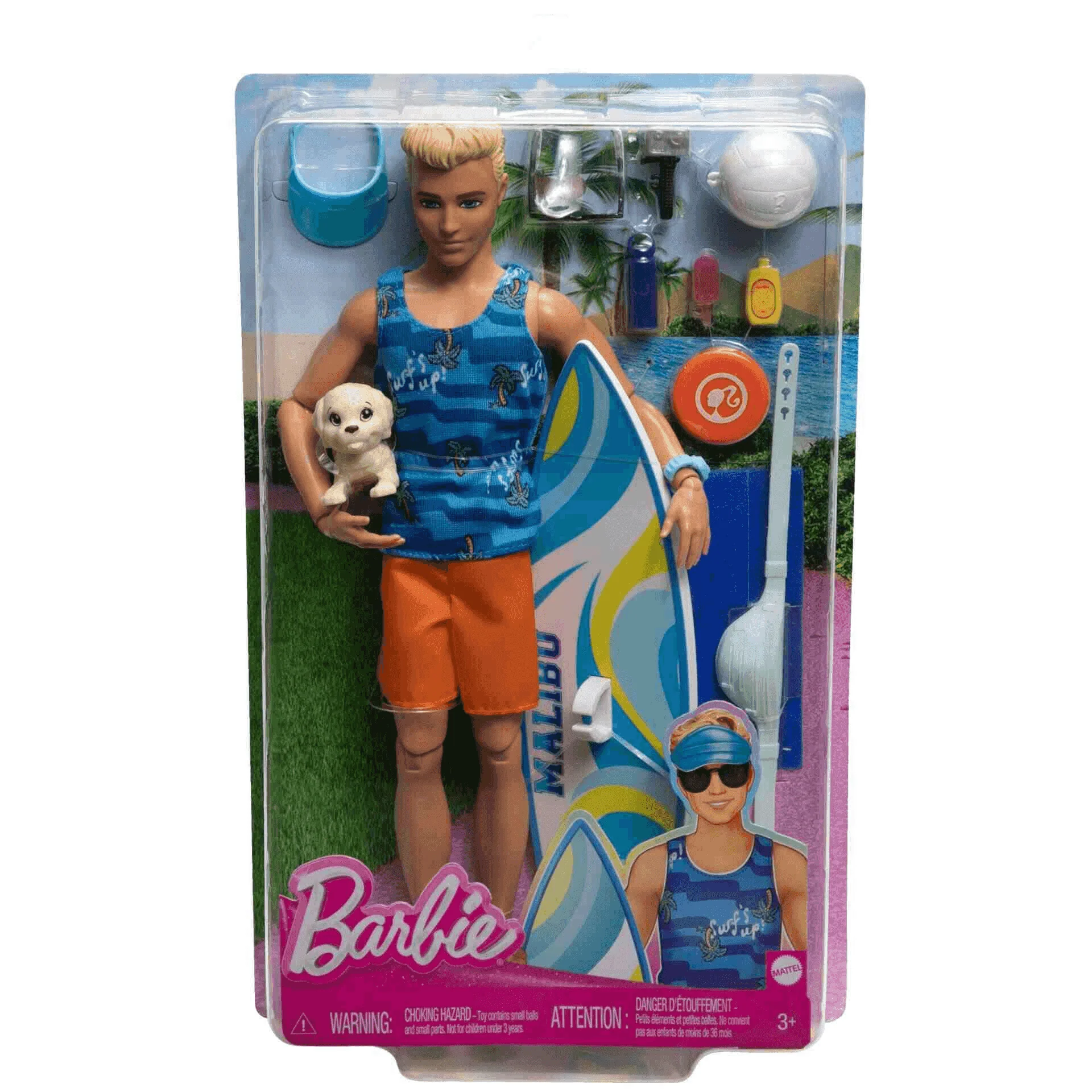 Barbie Ken con tabla de surf Muñeco con accesorios de juguete, +3 años (Mattel HPT50) - Image 2
