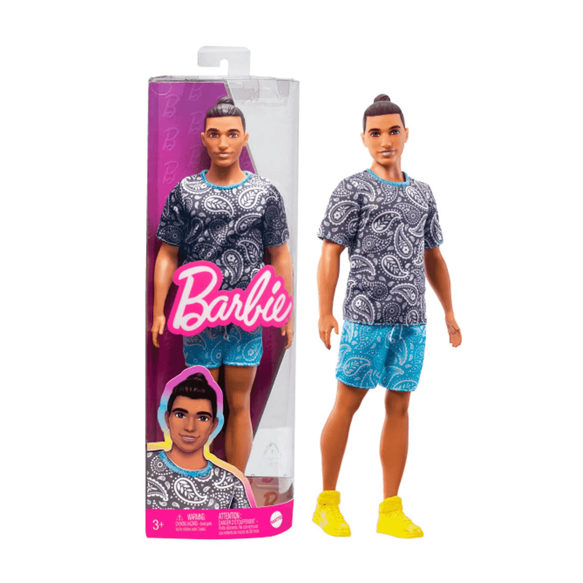 Barbie Ken Fashionista Muñeco Moreno con Conjunto Paisley