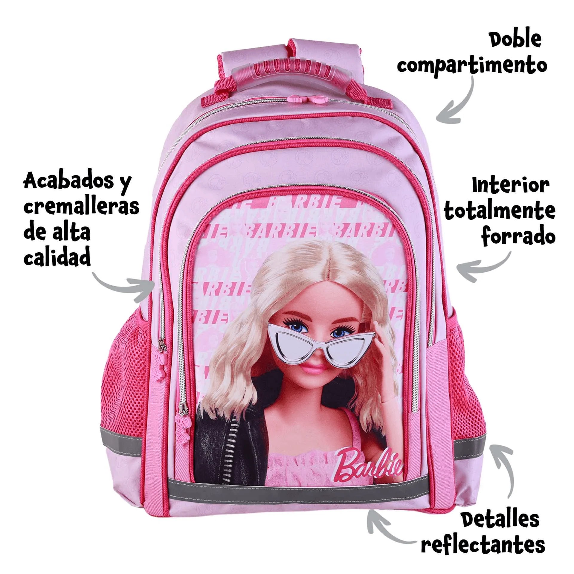 Barbie Mochila Doble Adaptable 41.5CM: ¡La Compañera Perfecta para el Regreso a Clases! - Image 3