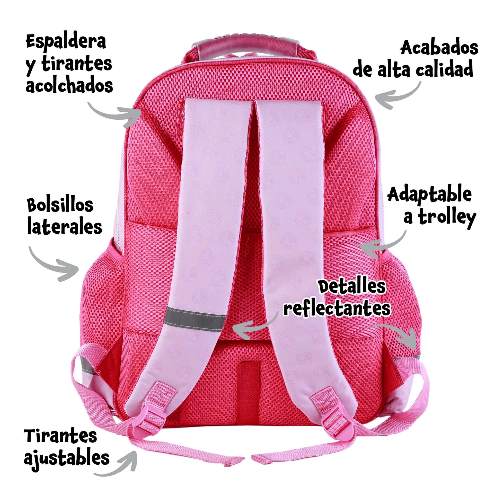 Barbie Mochila Doble Adaptable 41.5CM: ¡La Compañera Perfecta para el Regreso a Clases! - Image 4
