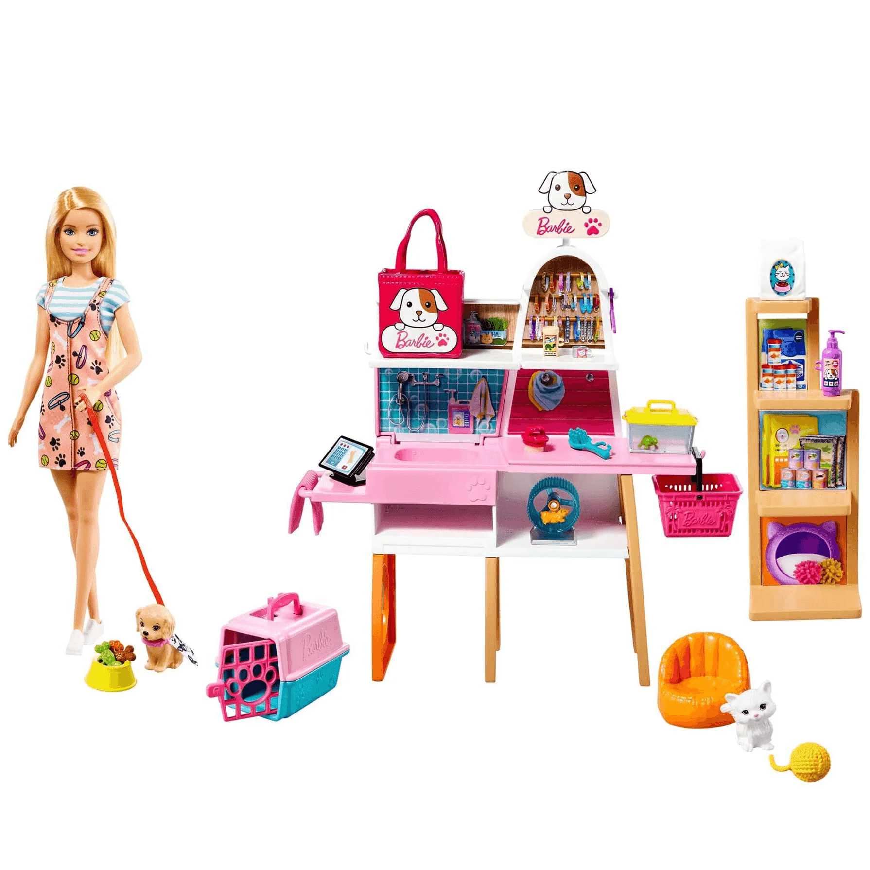 Barbie Tienda de mascotas Muñeca y accesorios para mascotas 3 años