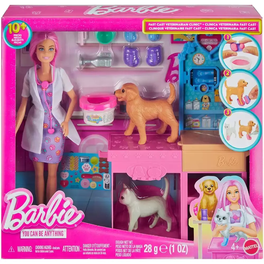Barbie Clínica Veterinaria – Muñeca, mascotas y más de 10 accesorios con mesa de consulta - Image 2