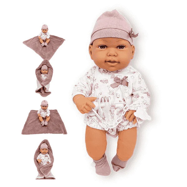 Bebé en Toquilla PequeBB de 40 cm – Muñeco clásico