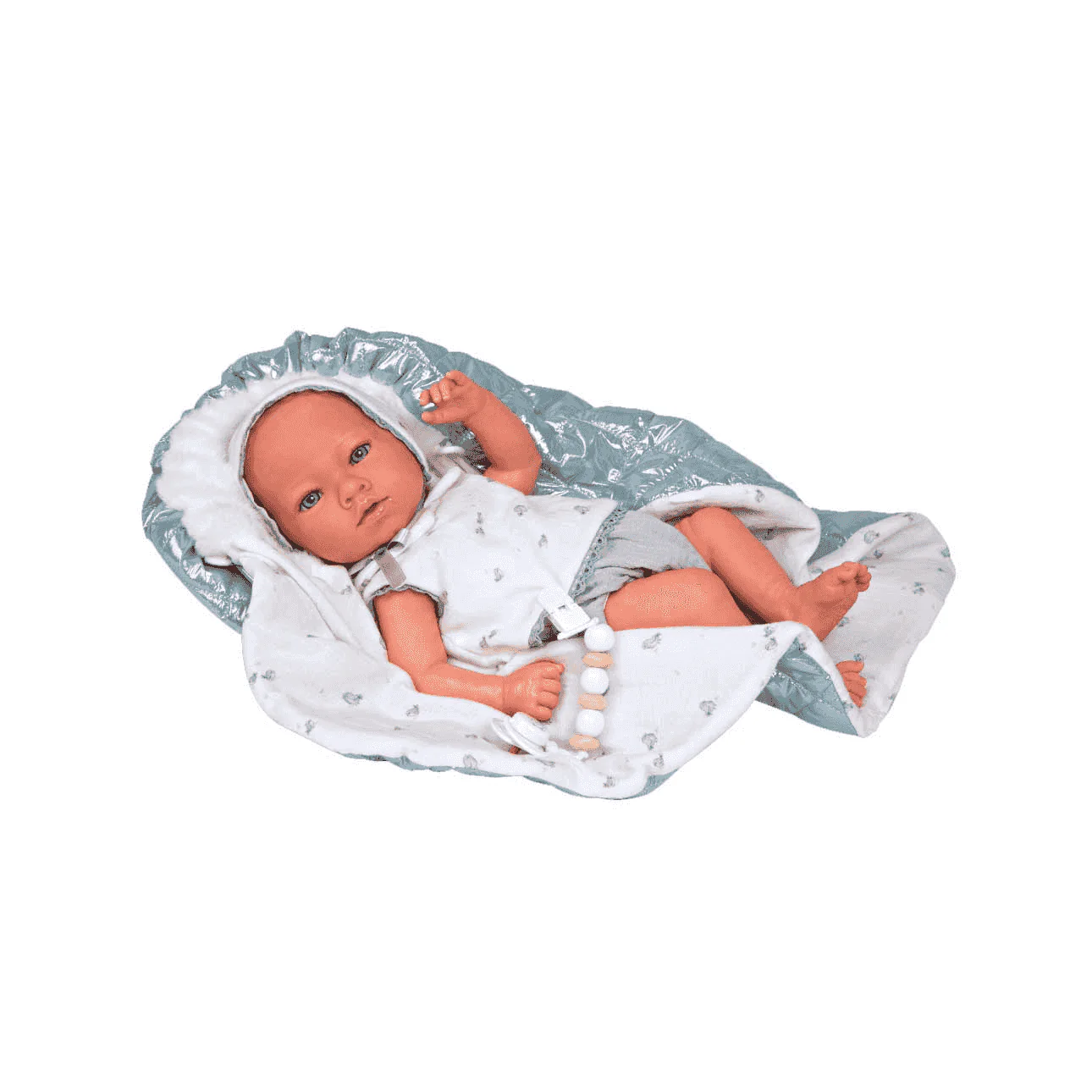 Bebé Reborn Borja gris con Manta 38 cm