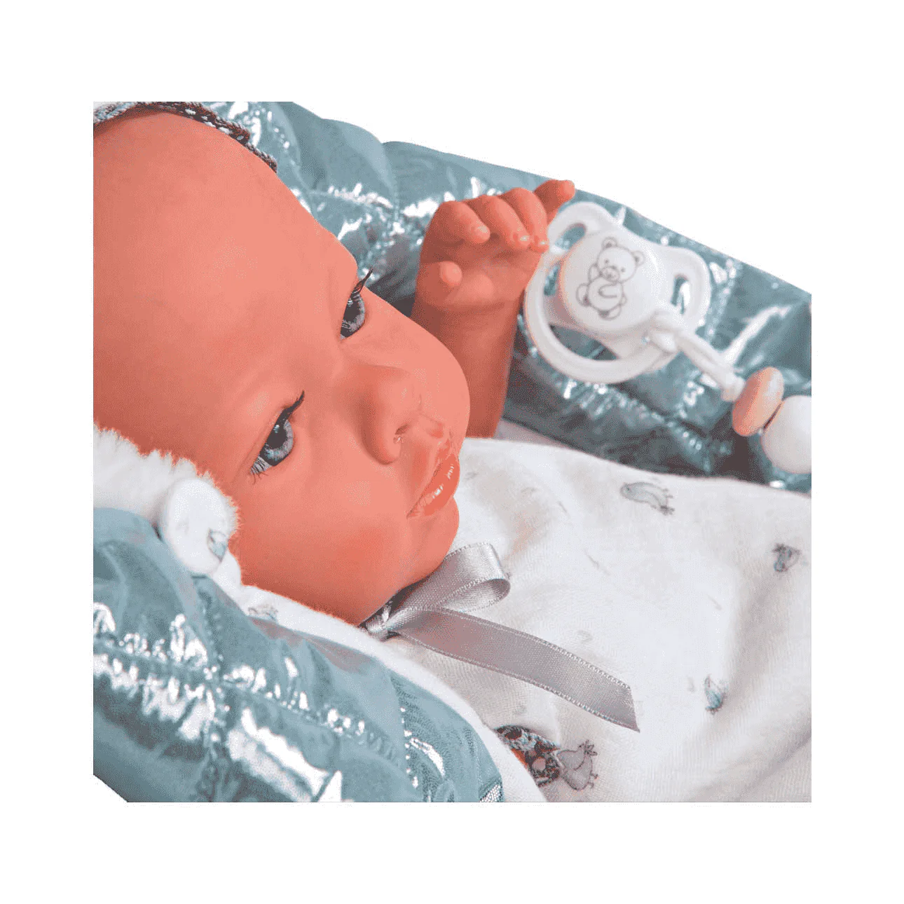 Bebé Reborn Borja gris con Manta 38 cm - Image 3