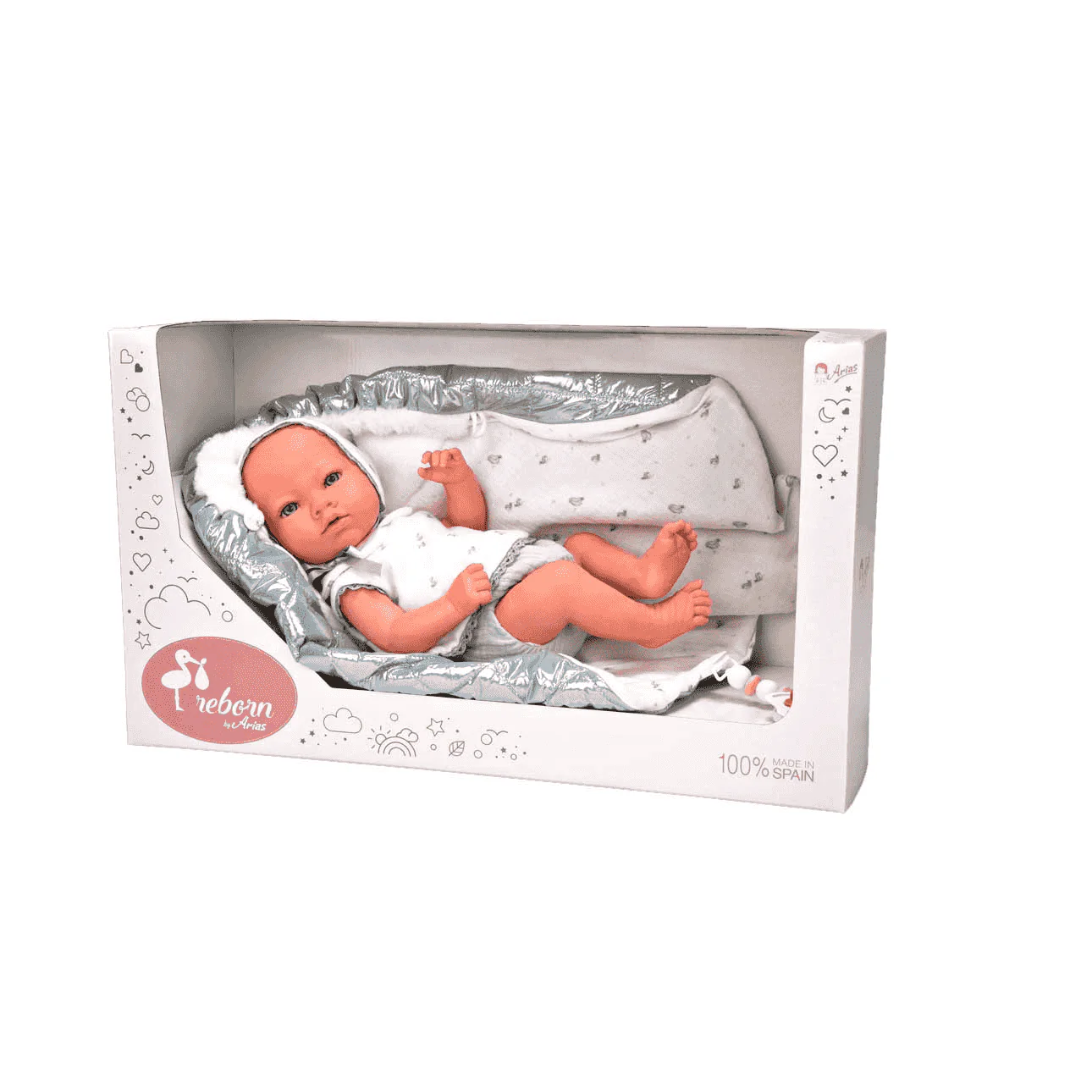 Bebé Reborn Borja gris con Manta 38 cm - Image 7