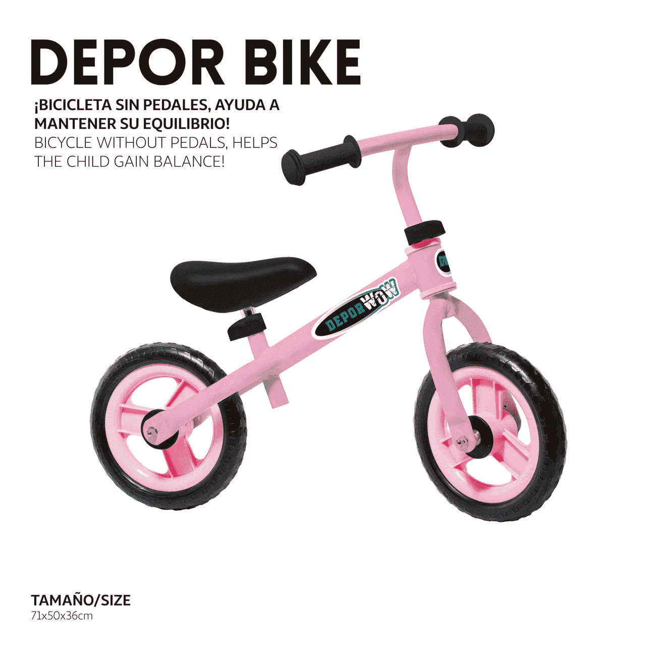 Bici rosa sin pedales Toy Planet - Image 2