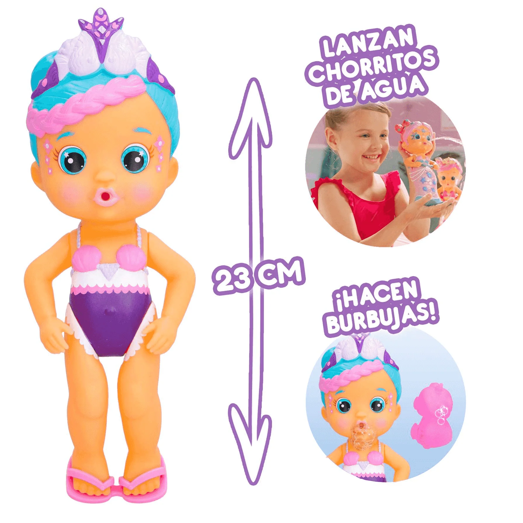 Bloopies Mermaids Magic Tail W2 Nelly Muñeca IMC - Image 4