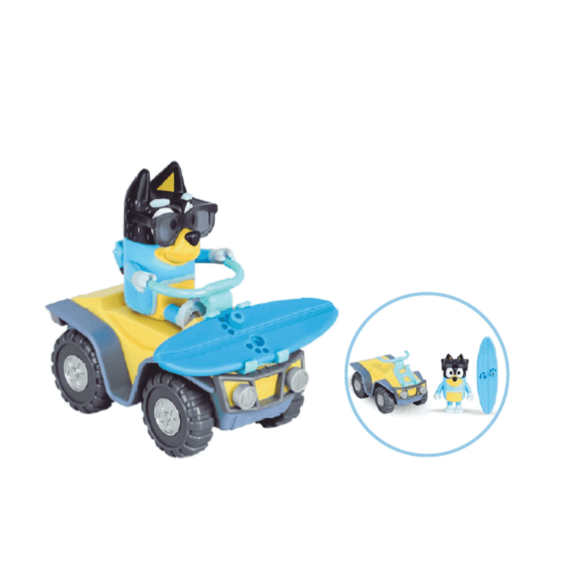 Bluey Beach Quad Vehículo con Figura