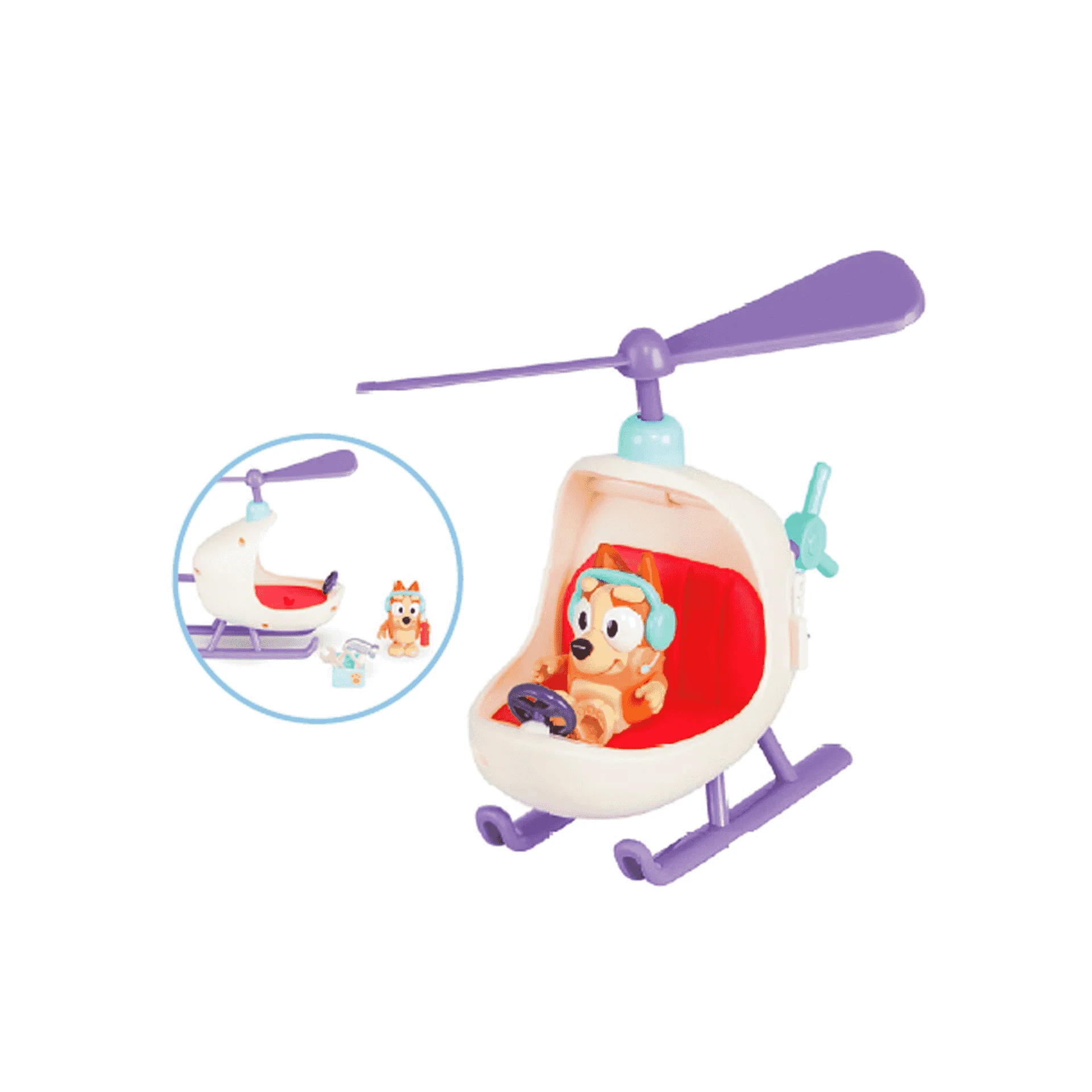 Bluey Bingo Helicóptero Vehículo con Figura