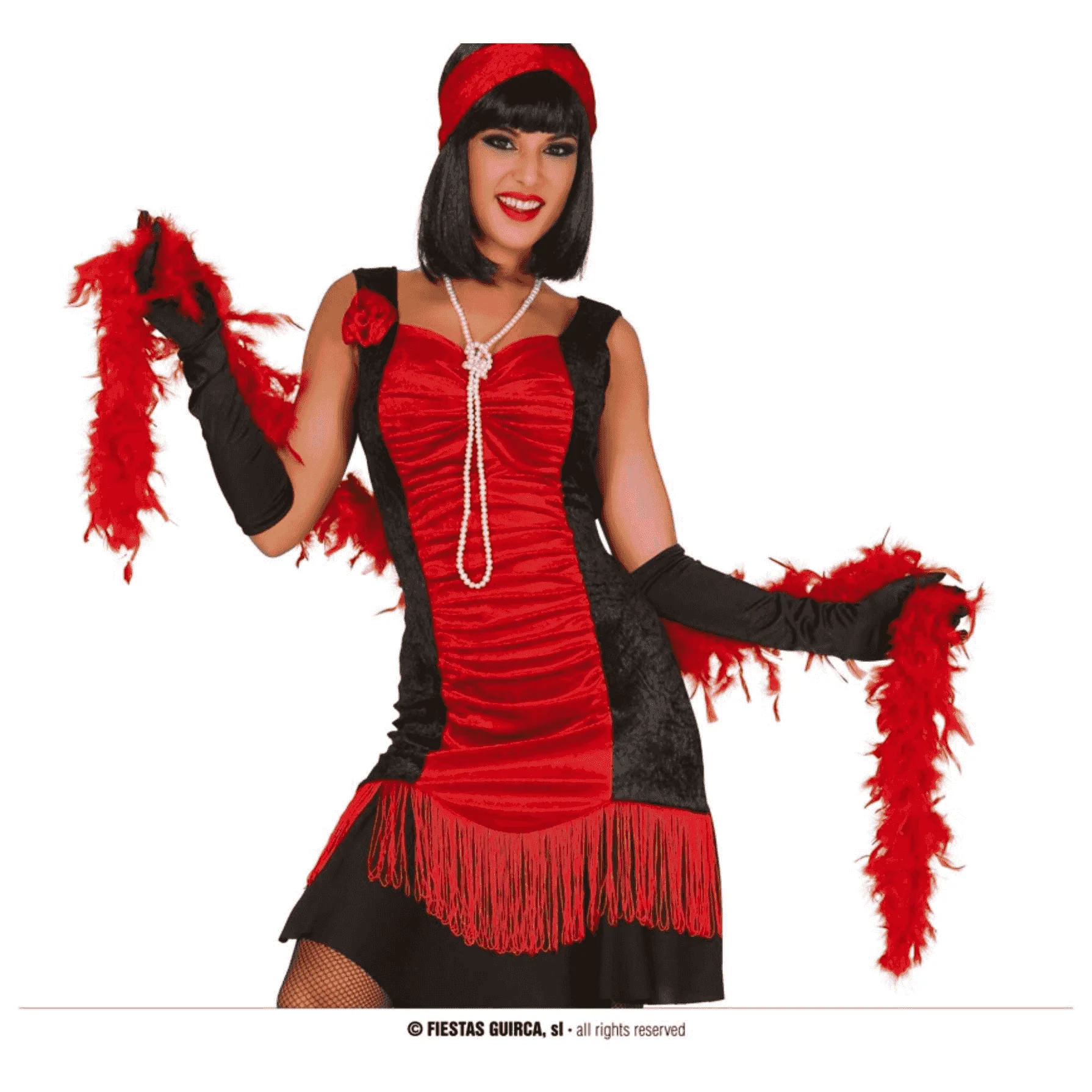 Boa Plumas Roja Complemento Disfraz