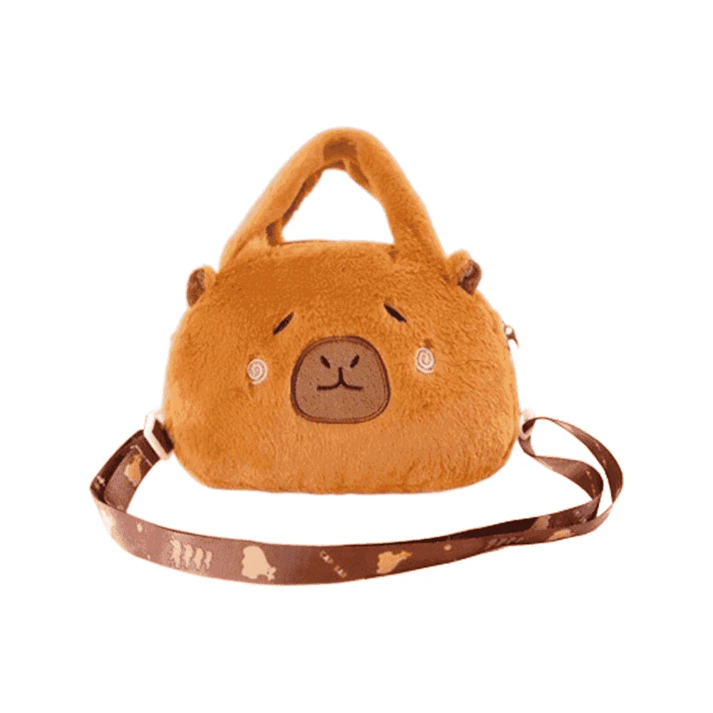 Bolso Peluche Oso Marrón con Correa