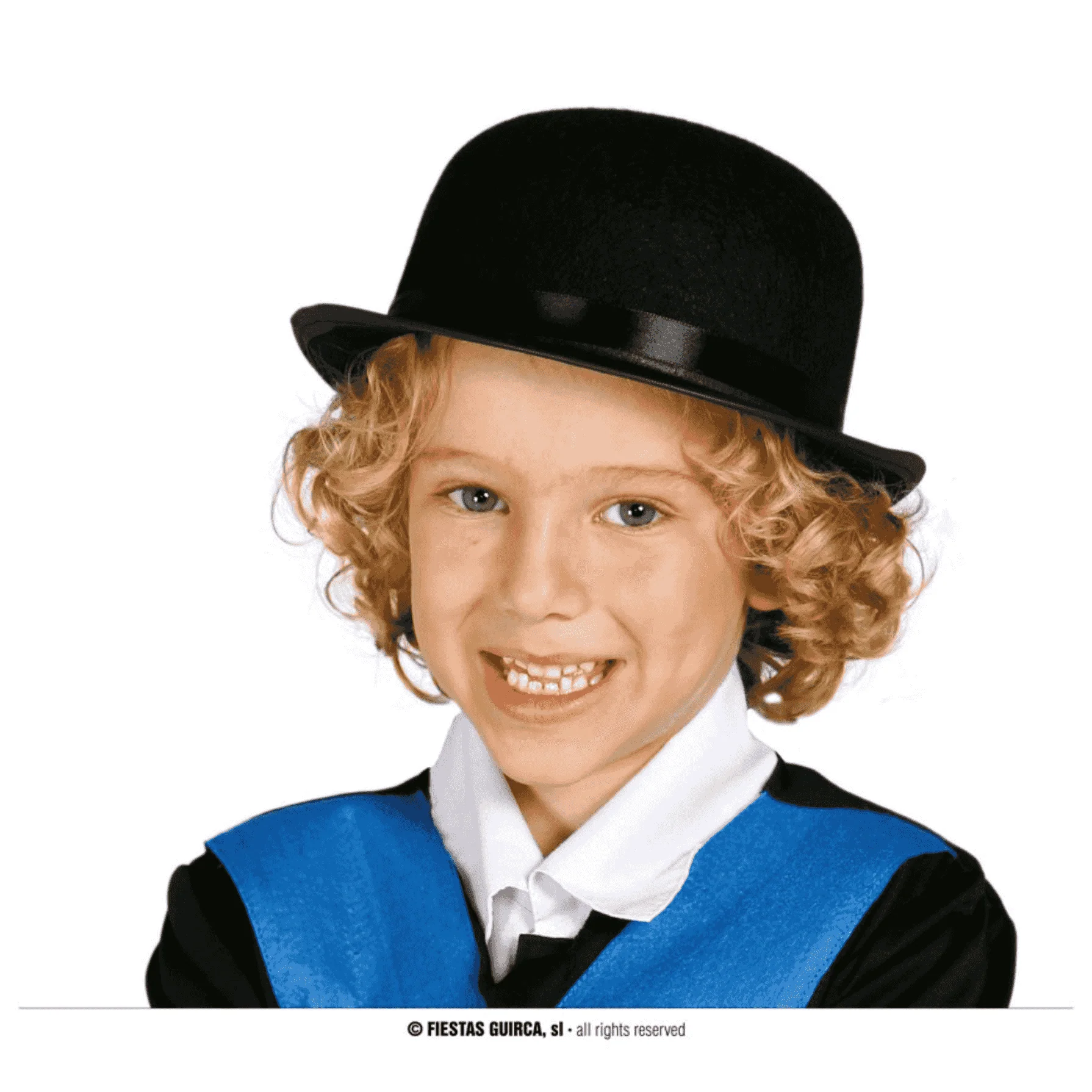 Bombín Infantil Negro Flocado