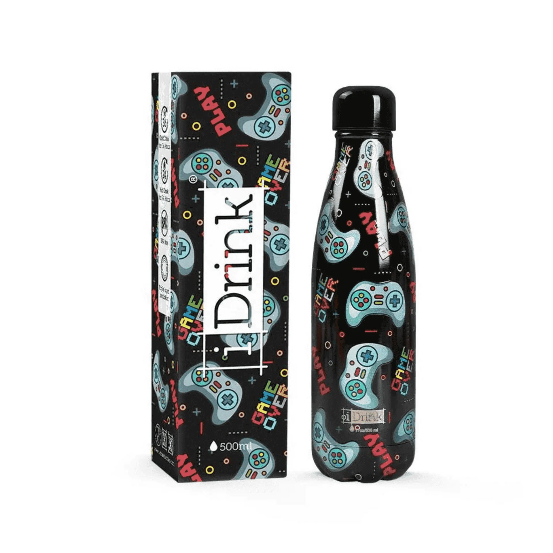 Botella Acero Gamer Let´s Play Game Over 500ml