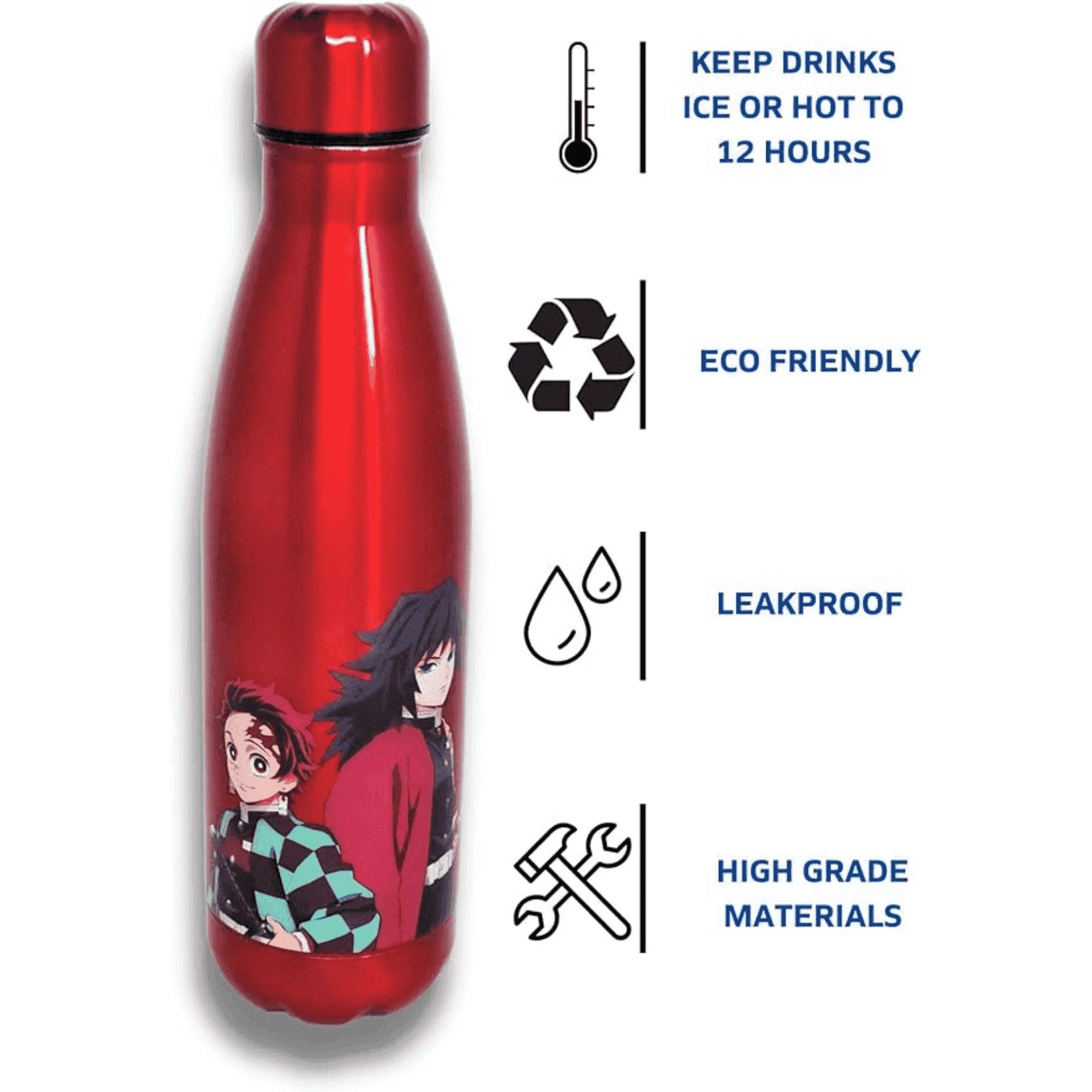 Botella de Metal Demon Slayer - Tanjiro & Giyu Isotérmica 500 ml - Image 2