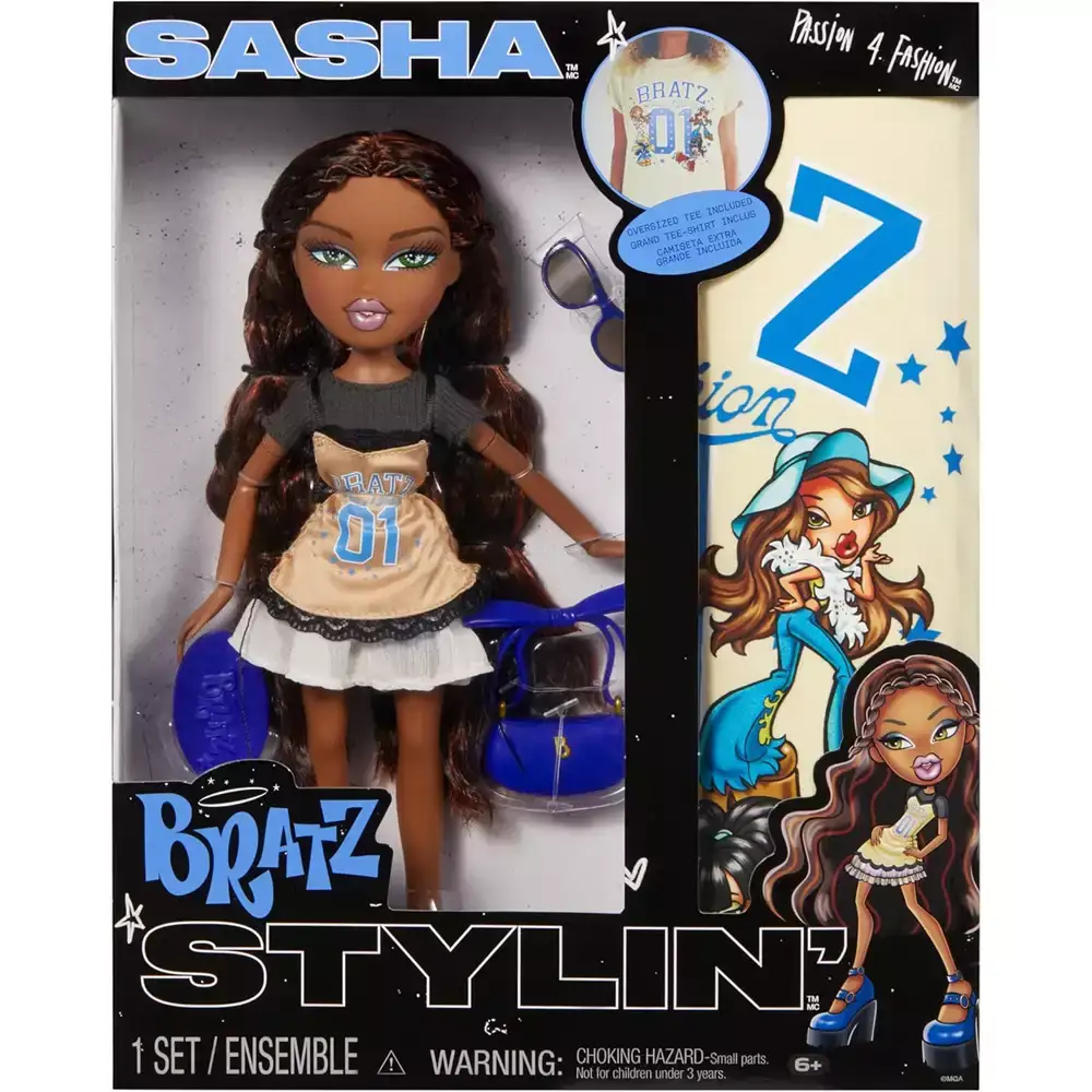 Bratz Stylin’ Sasha – Muñeca con estilo y camiseta personalizable - Image 5