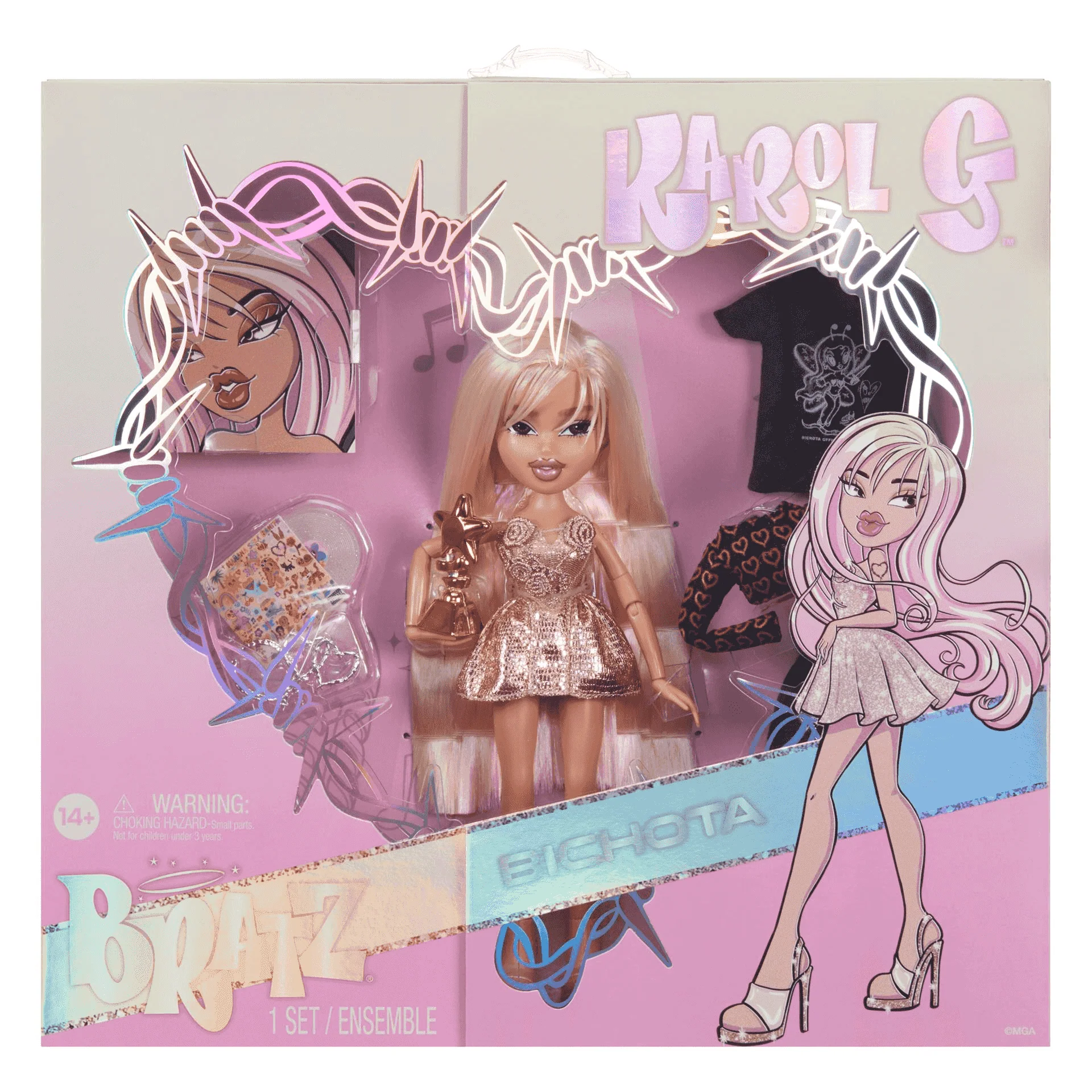 Bratz x Karol G Collector Doll con 3 looks y accesorios