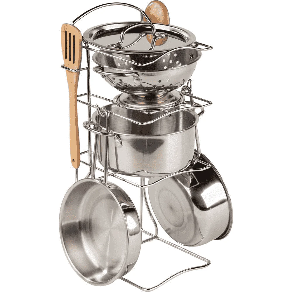 Cacerolas Inox Role Planet – Set de cocina infantil Super Chef 8 piezas (3+)