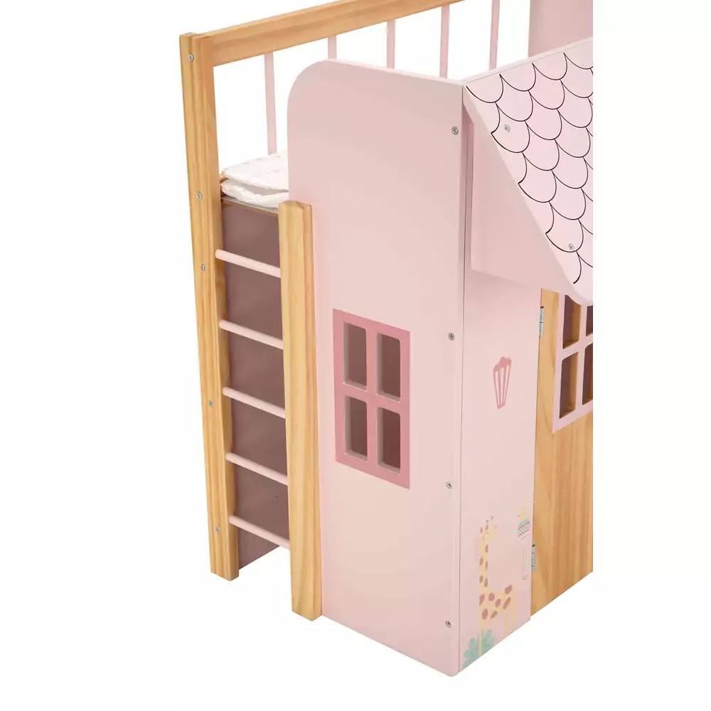 Cama-Casita Nature rosa para muñecas - Image 3