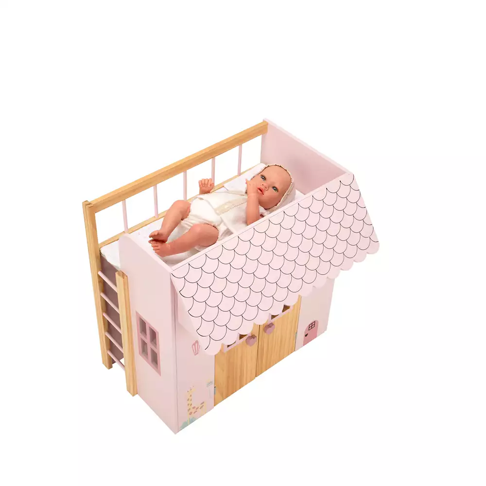 Cama-Casita Nature rosa para muñecas - Image 4