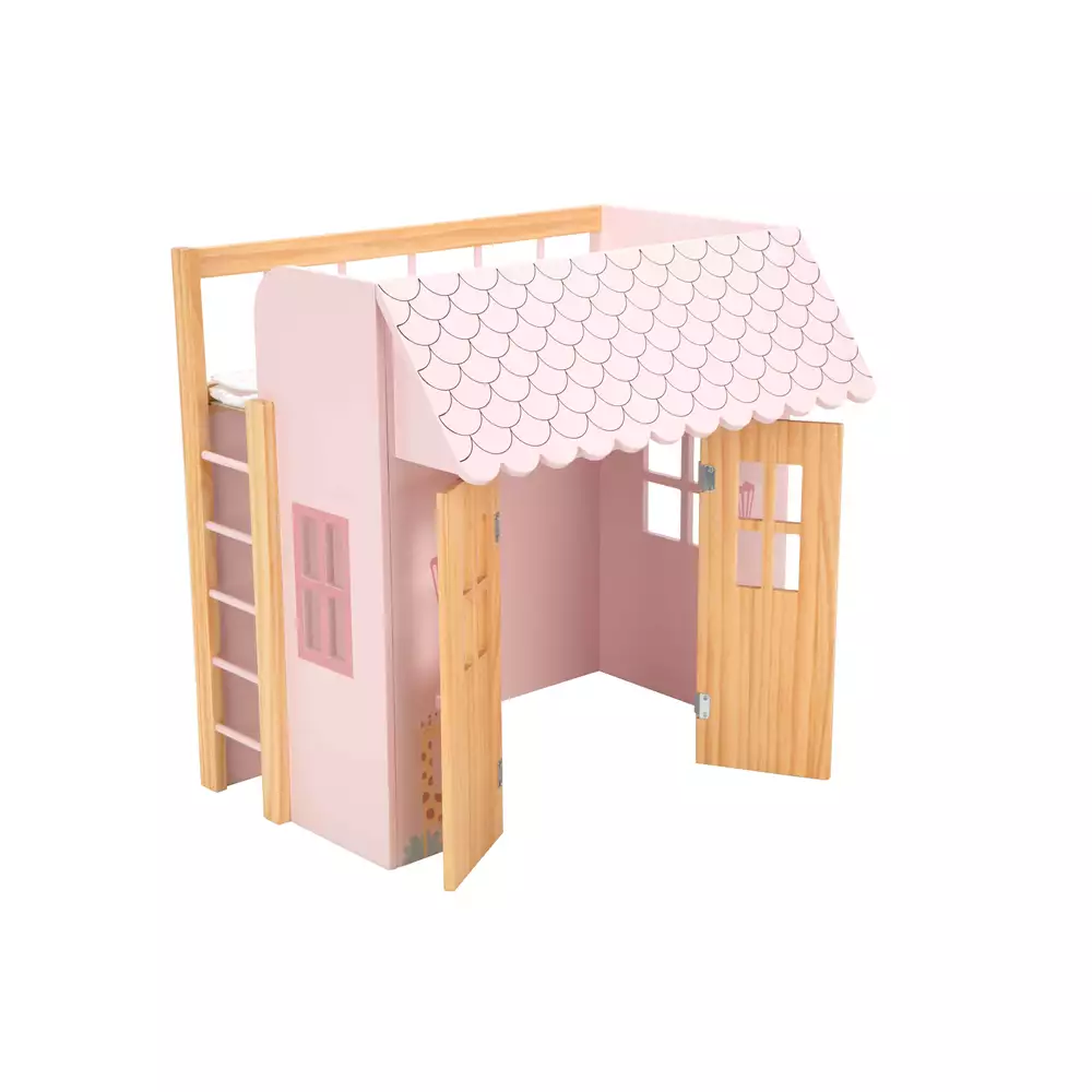 Cama-Casita Nature rosa para muñecas - Image 5