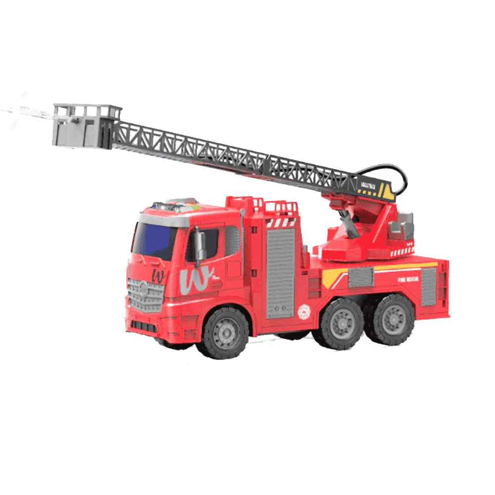 Camión de bomberos con escalera y sonido Motor Planet – Vehículo de rescate con luz y agua