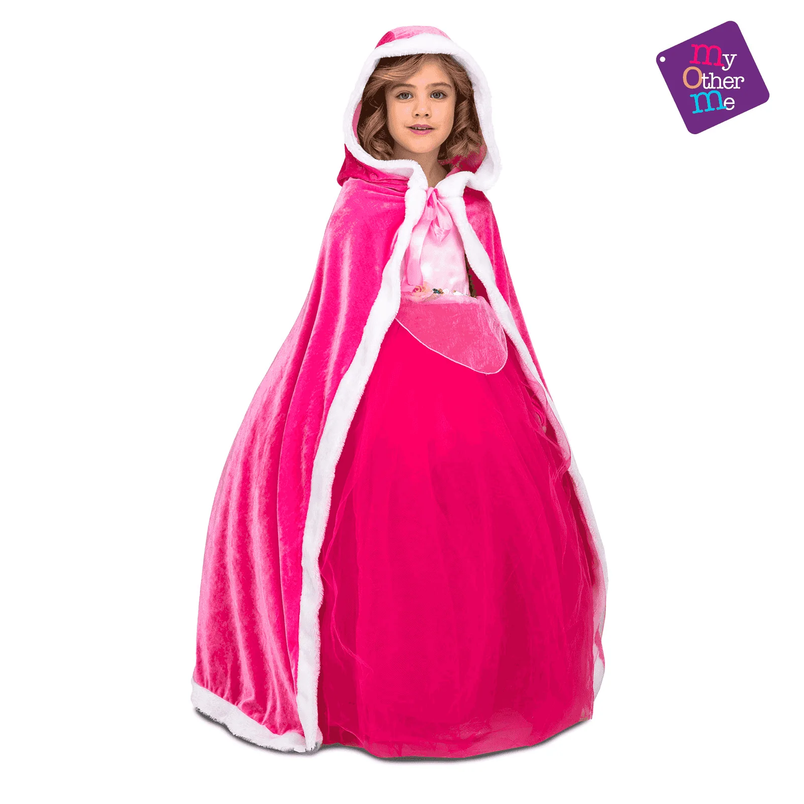 Capa Con capucha color rosa para disfraz