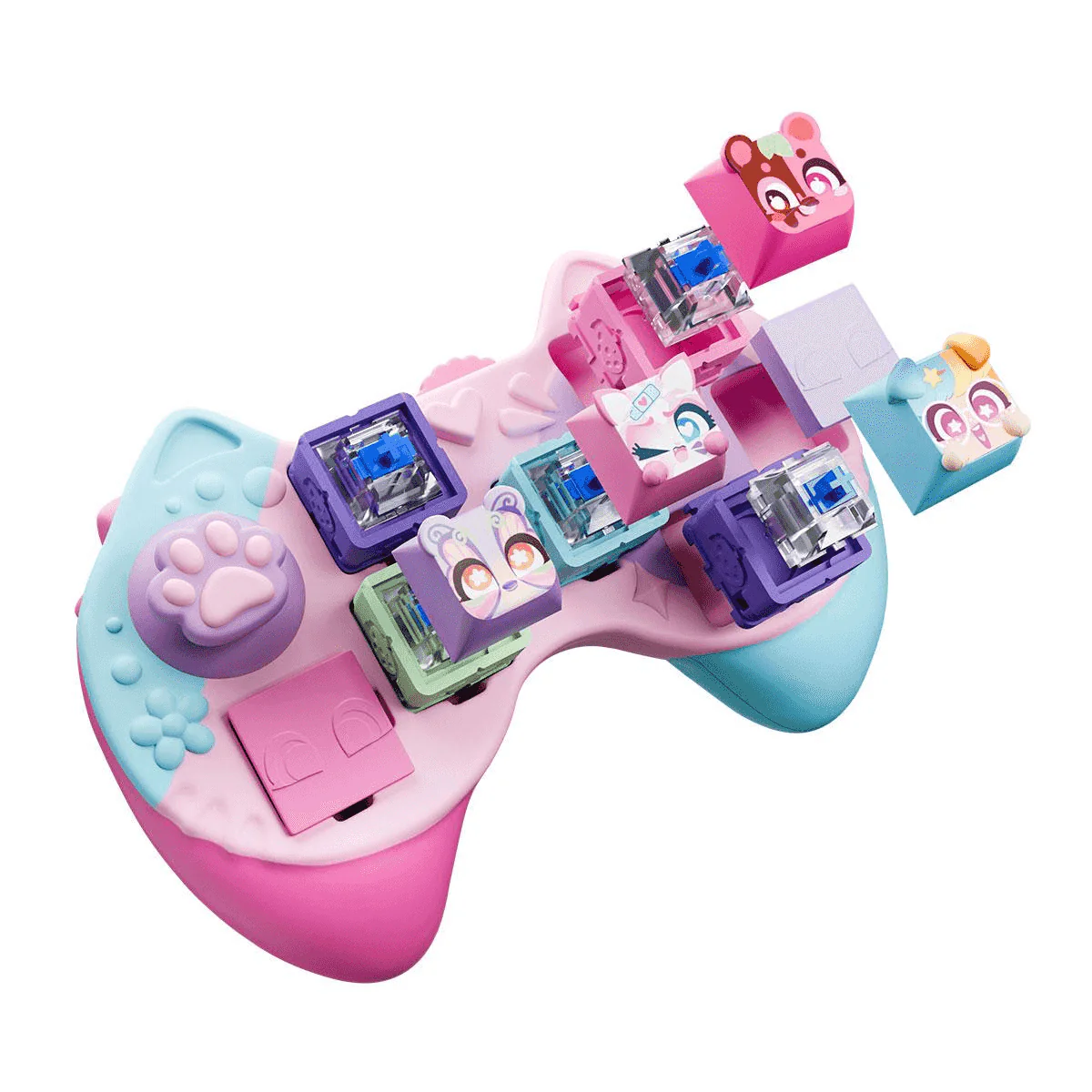 Clickeez Controller – Mando antiestrés con 5 teclas coleccionables y llavero Bizak