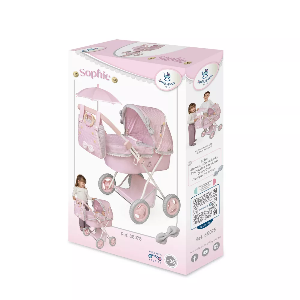 Coche de Muñecas Plegable con Sombrilla y Bolso De cuevas - Image 10