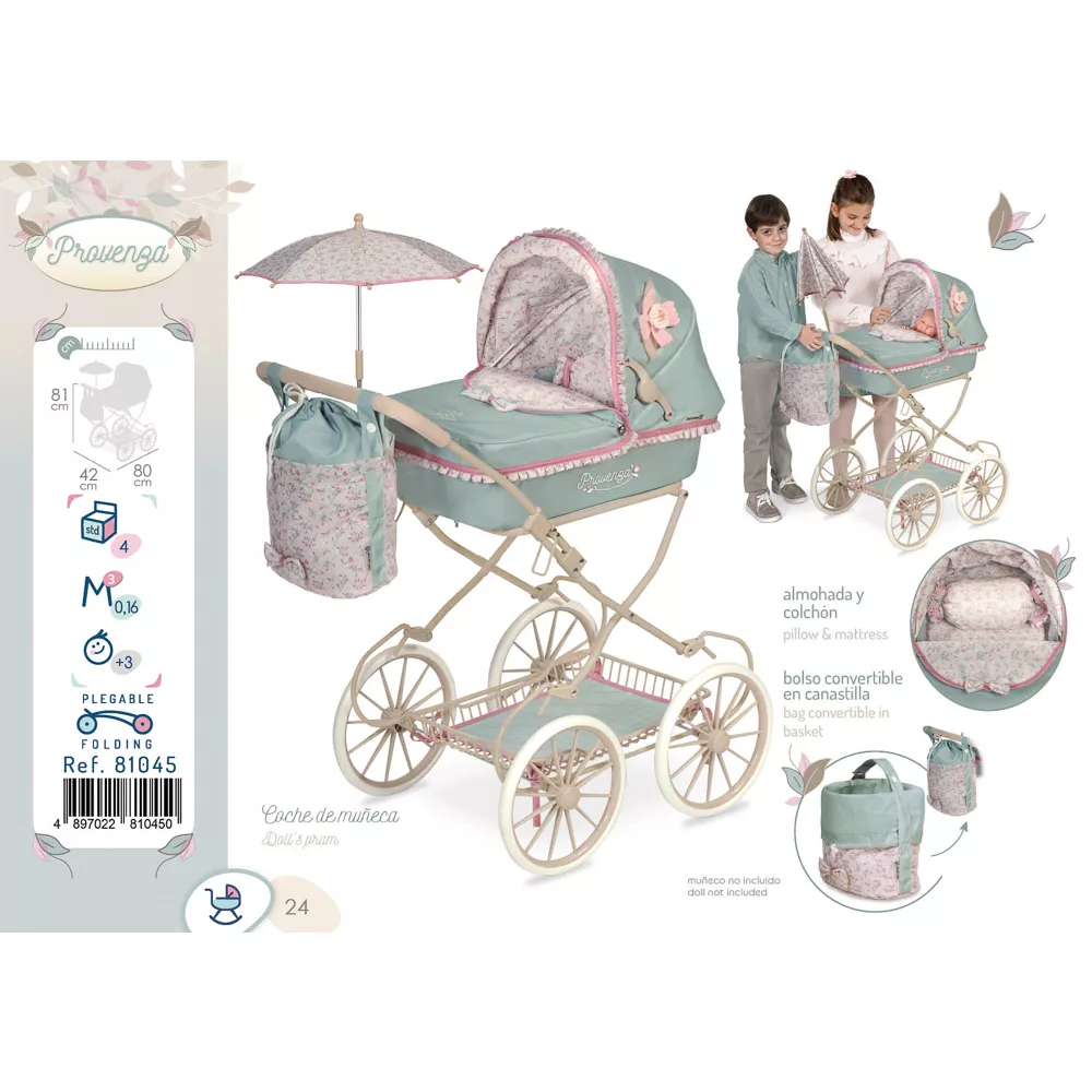 Coche de Muñecas Provenza Plegable con Sombrilla - Image 8