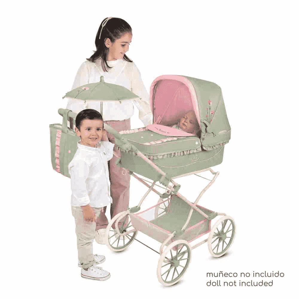 Coche de Muñecas Reborn Botanic Plegable con Capazo 55 cm - Image 2