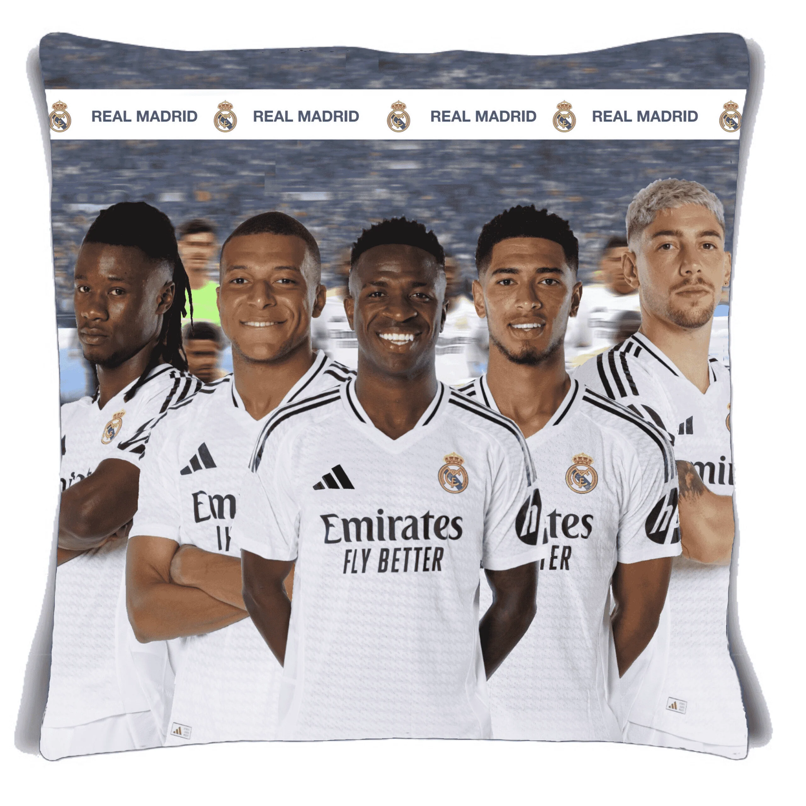 Cojín Real Madrid Jugadores 40x40 cm – Decoración Infantil Fútbol