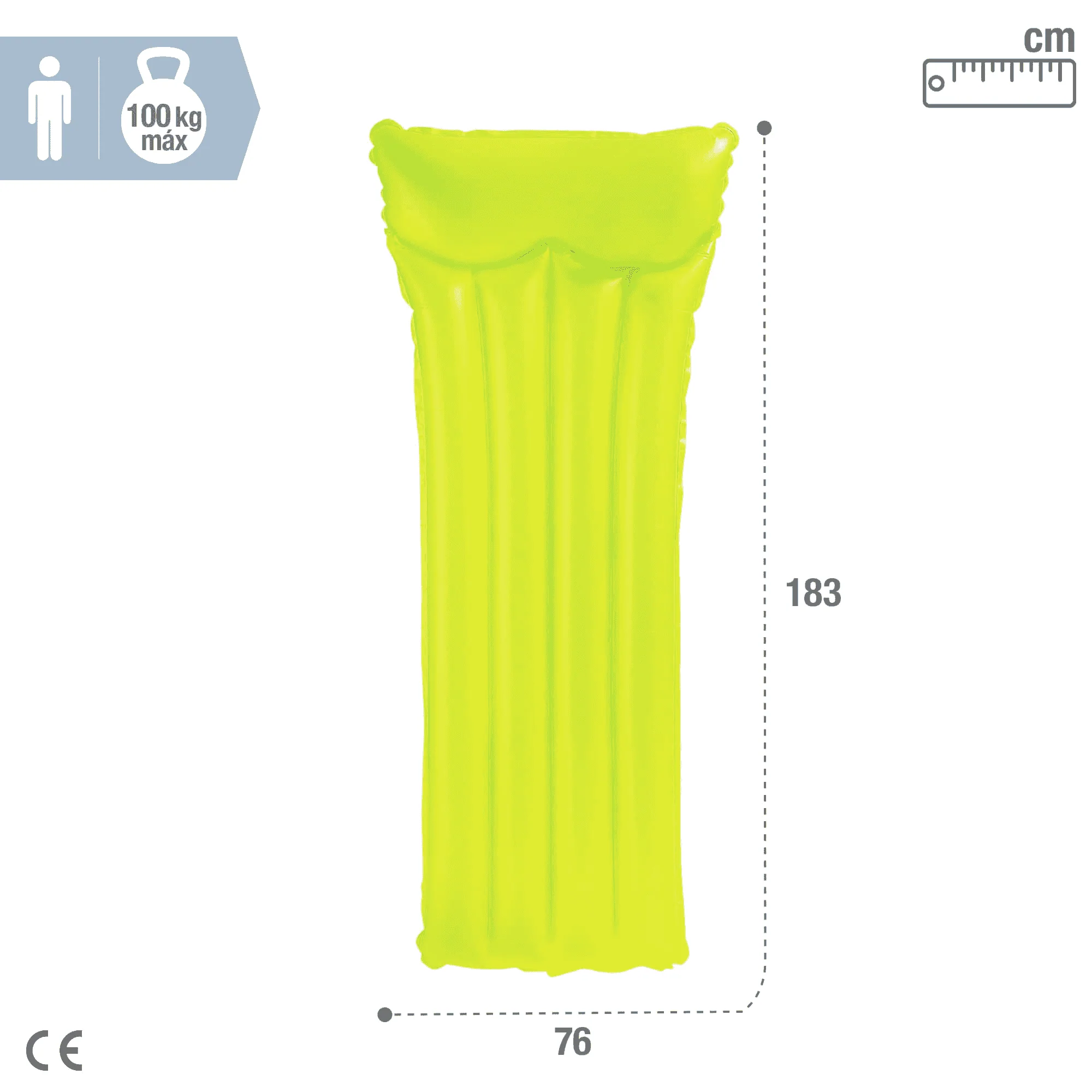 Colchoneta Hinchable Neón Intex 183x76 cm