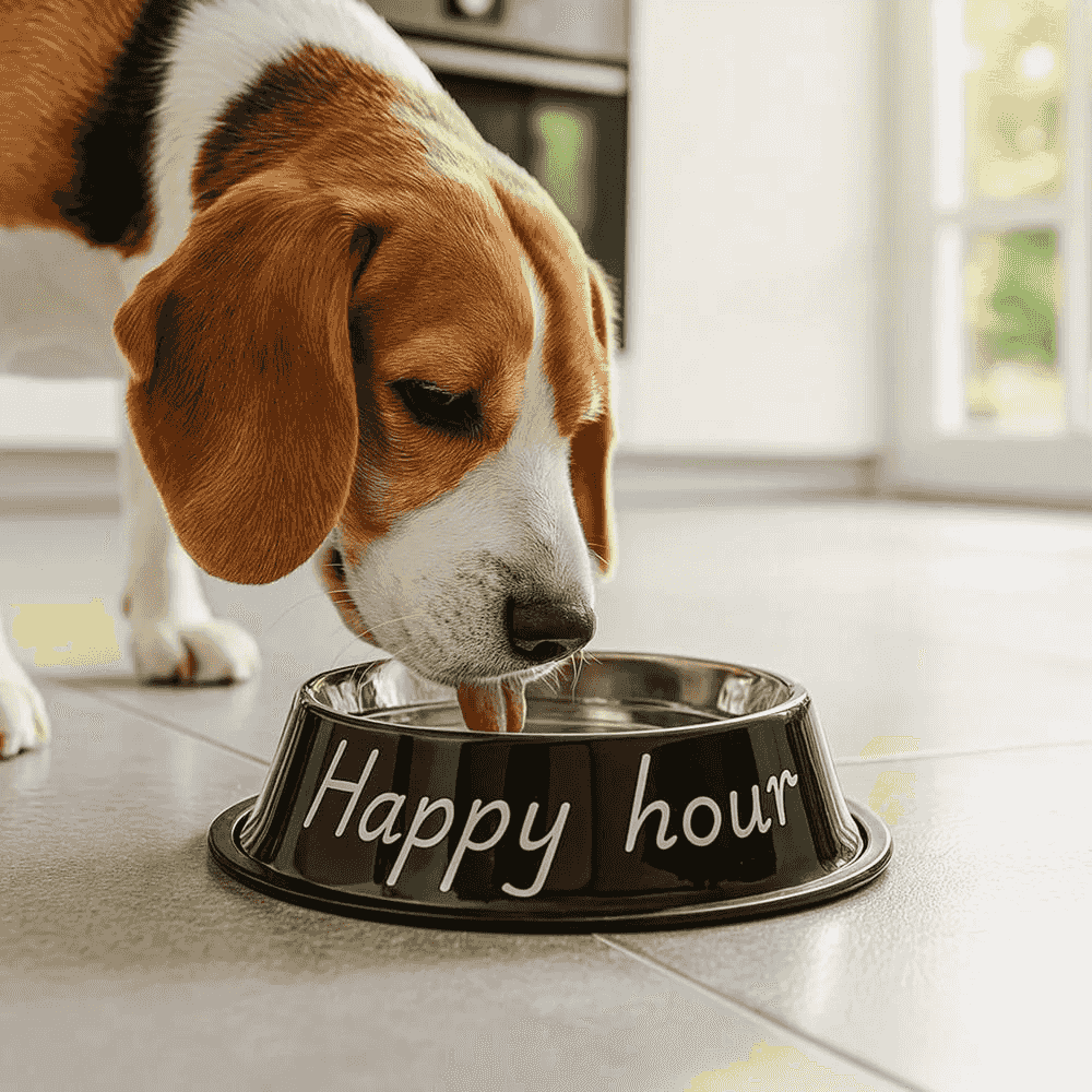 Comedero y bebedero “every hour is happy hour” Fisura – set de acero inoxidable para mascotas - Image 3