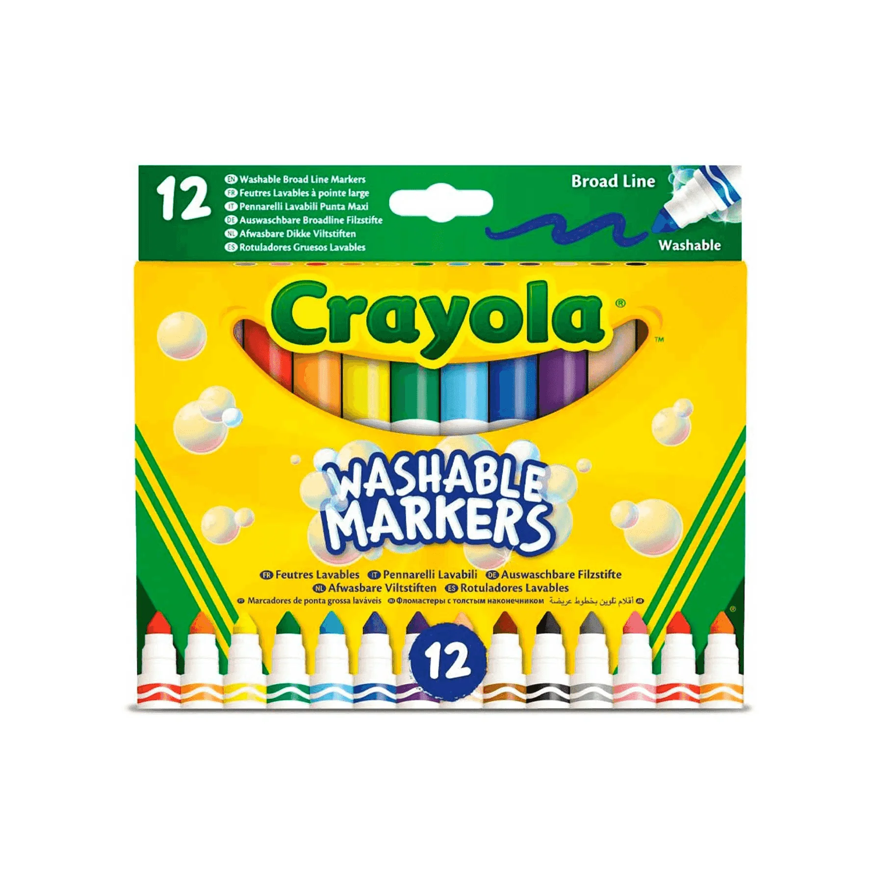 Crayola 12 Rotuladores Super Lavables Maxi Punta