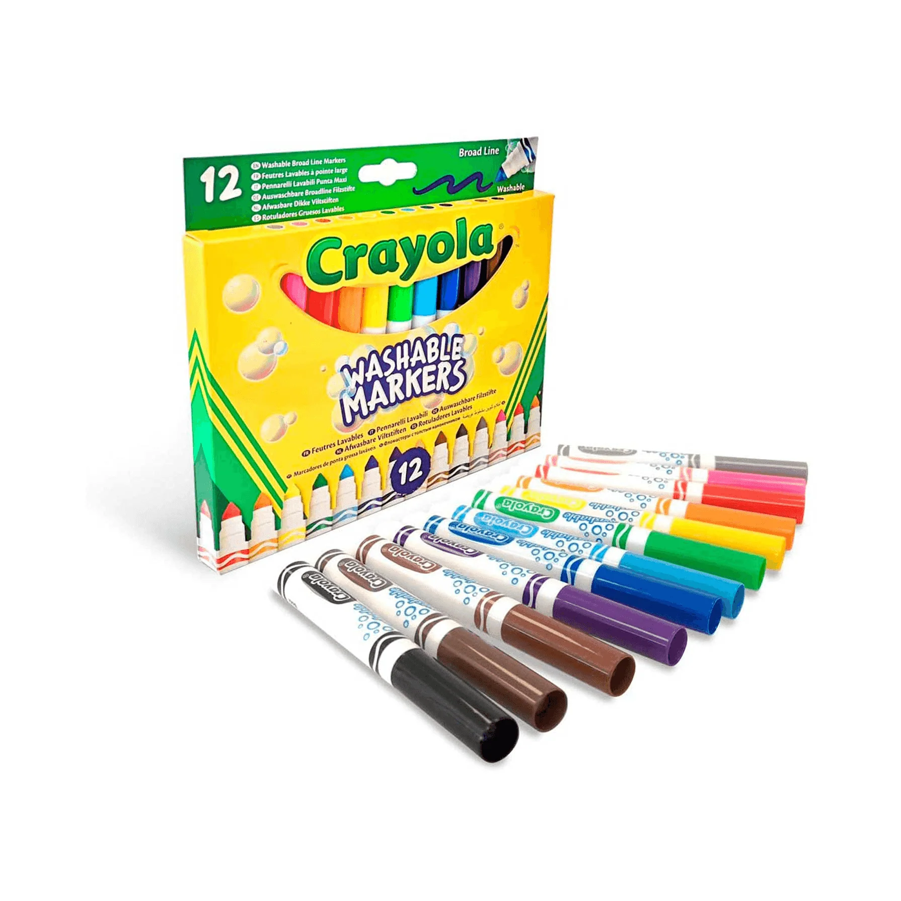 Crayola 12 Rotuladores Super Lavables Maxi Punta - Image 2