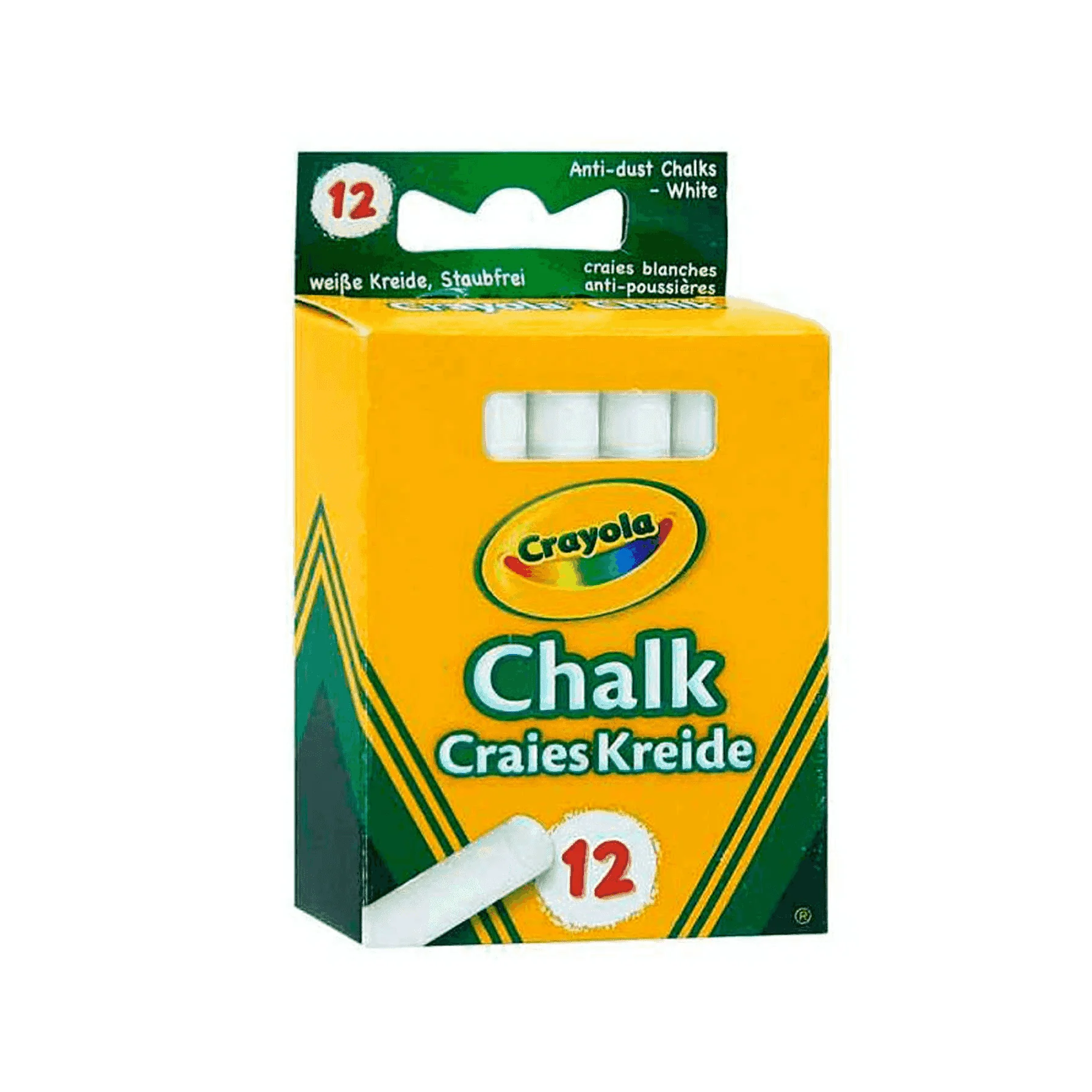 Crayola 12 Tizas Blancas Antipolvo