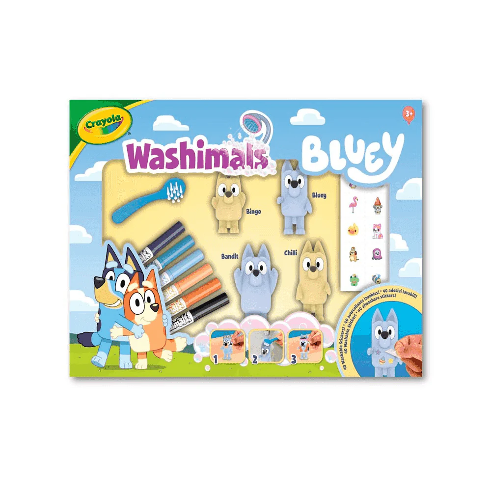 Crayola Washimals Bluey – Set de Figuras Lavables con Accesorios